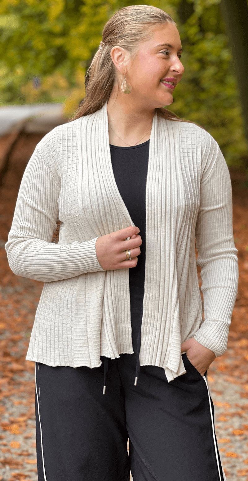 Kort claudisse cardigan moonbean melange