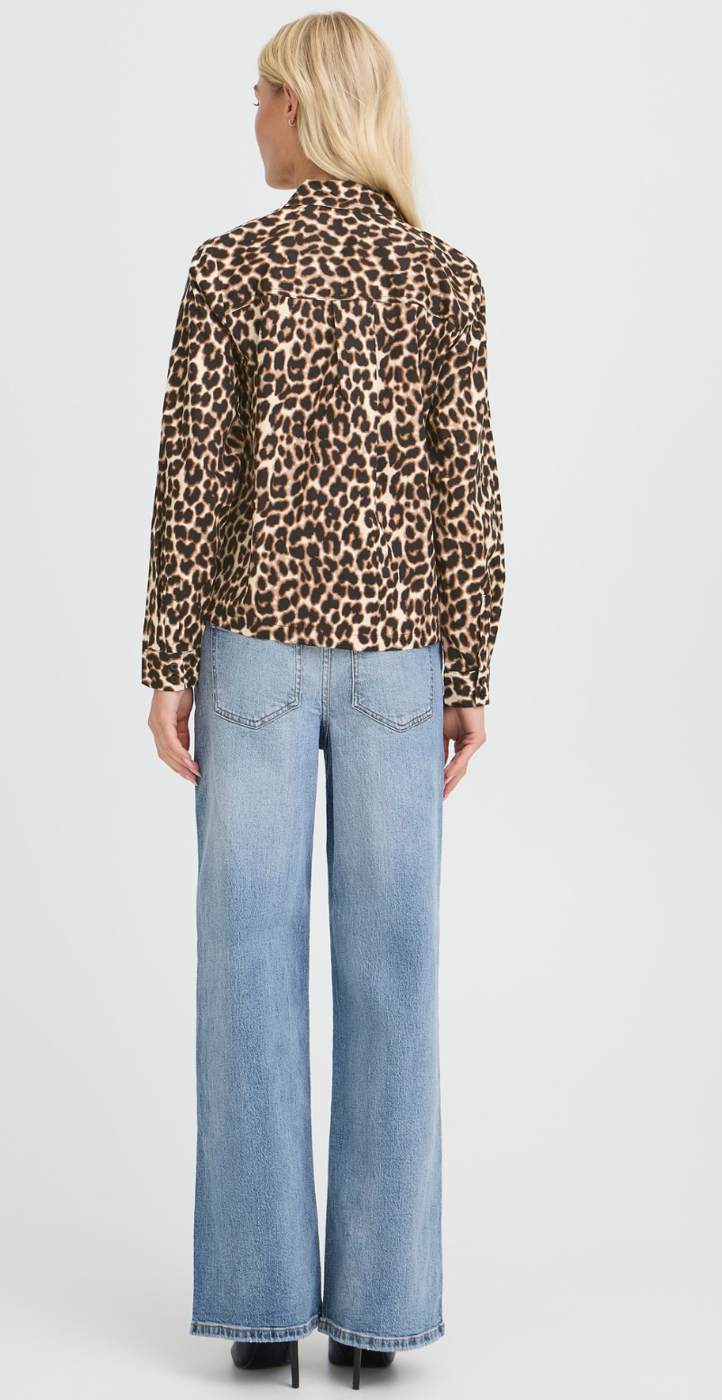 Henny gennemknappet bluse med leopardprint black mix B.young