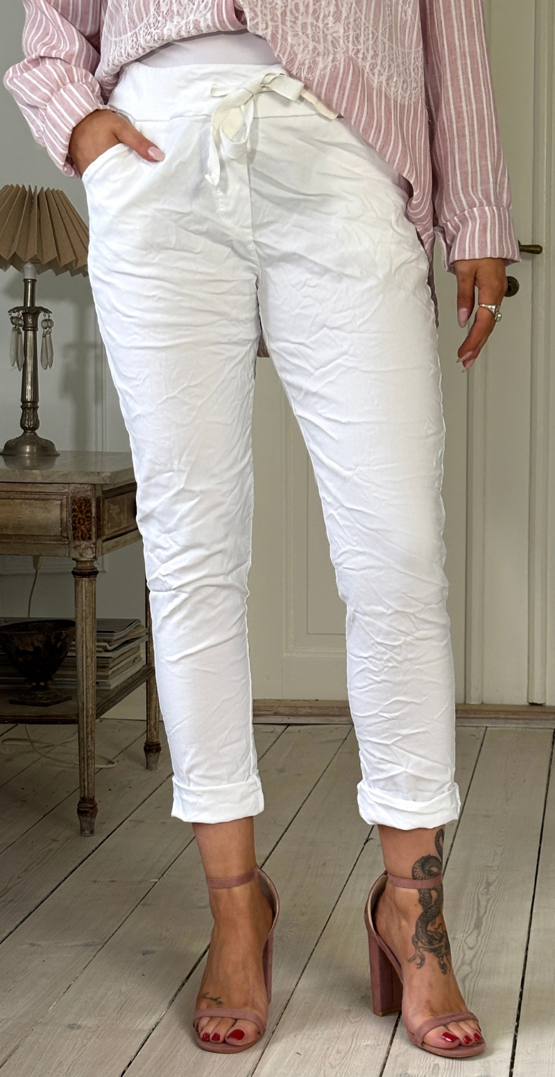 Nora luksus bukser hvid LikeLondon