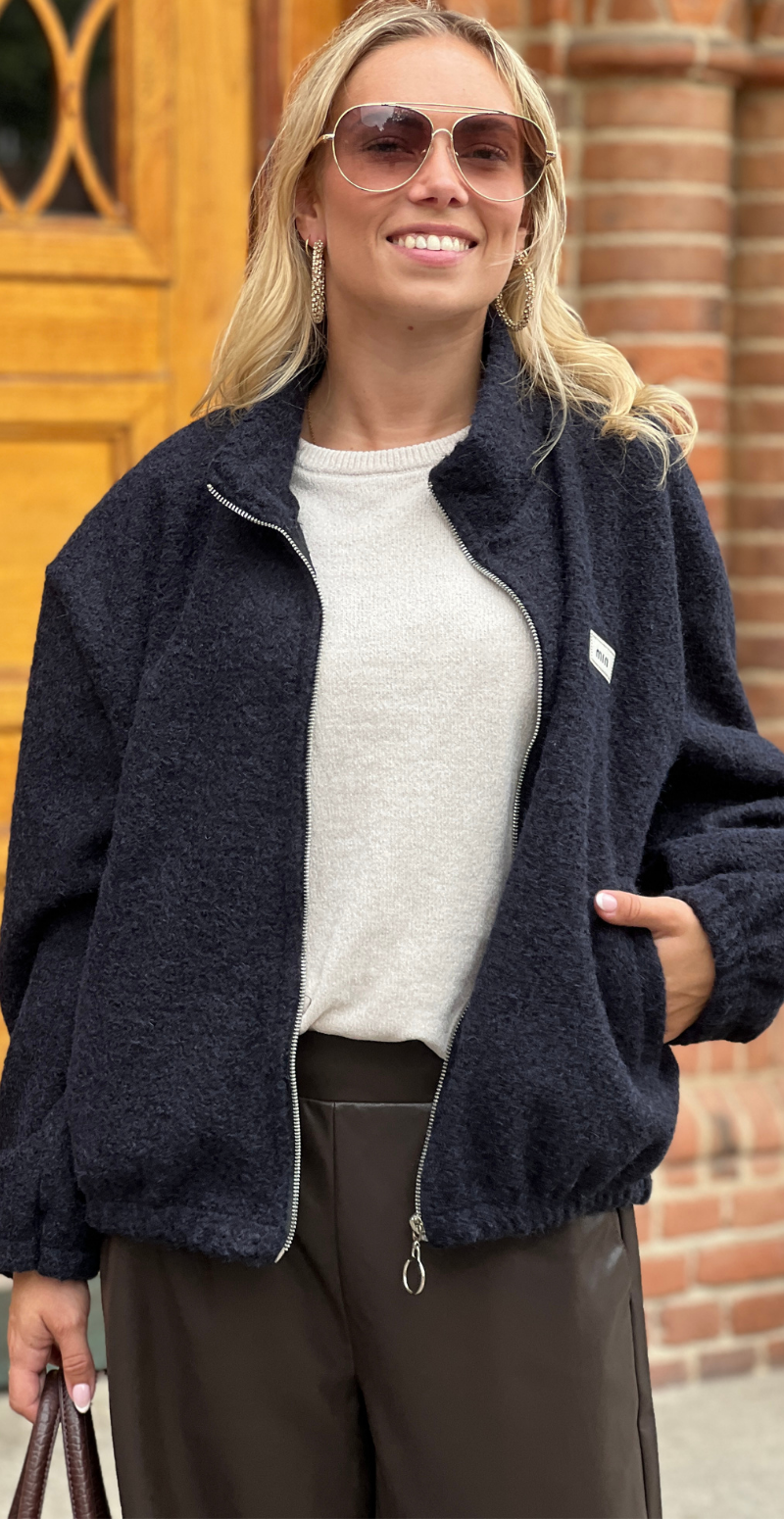 Bonnie kort bomberjakke navy LikeLondon