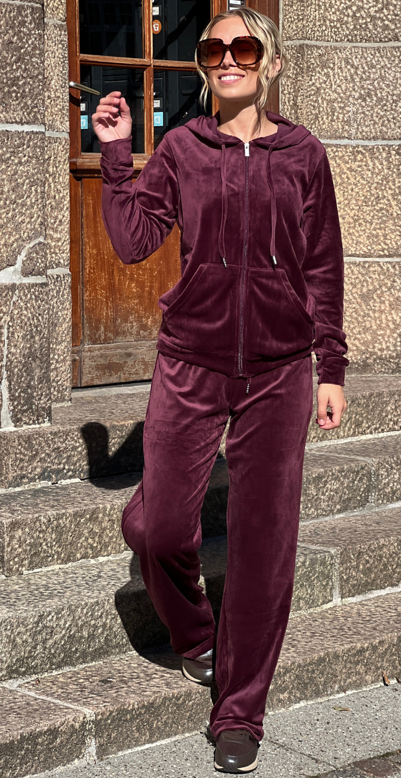 Mitza velour sæt med bukser og cardigan fig B.young