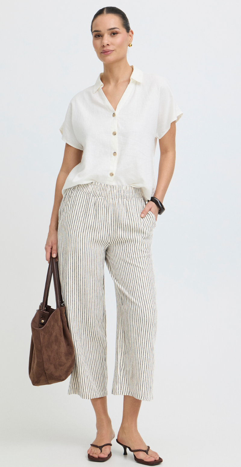 Falakka cropped hørbukser rainy day stripe B.young