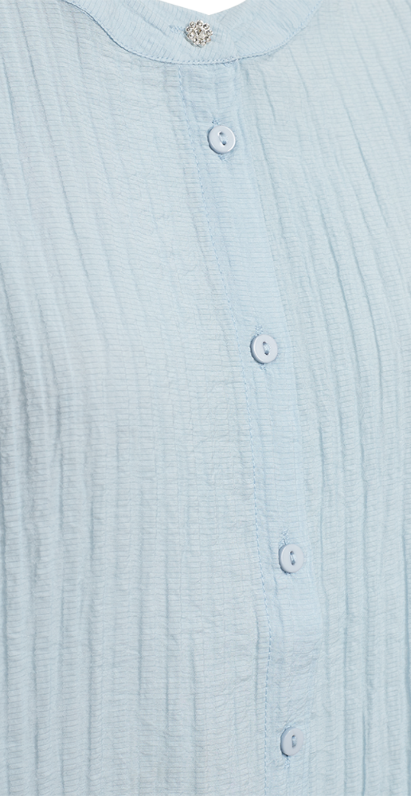 Aby bluse med struktur chambray blue