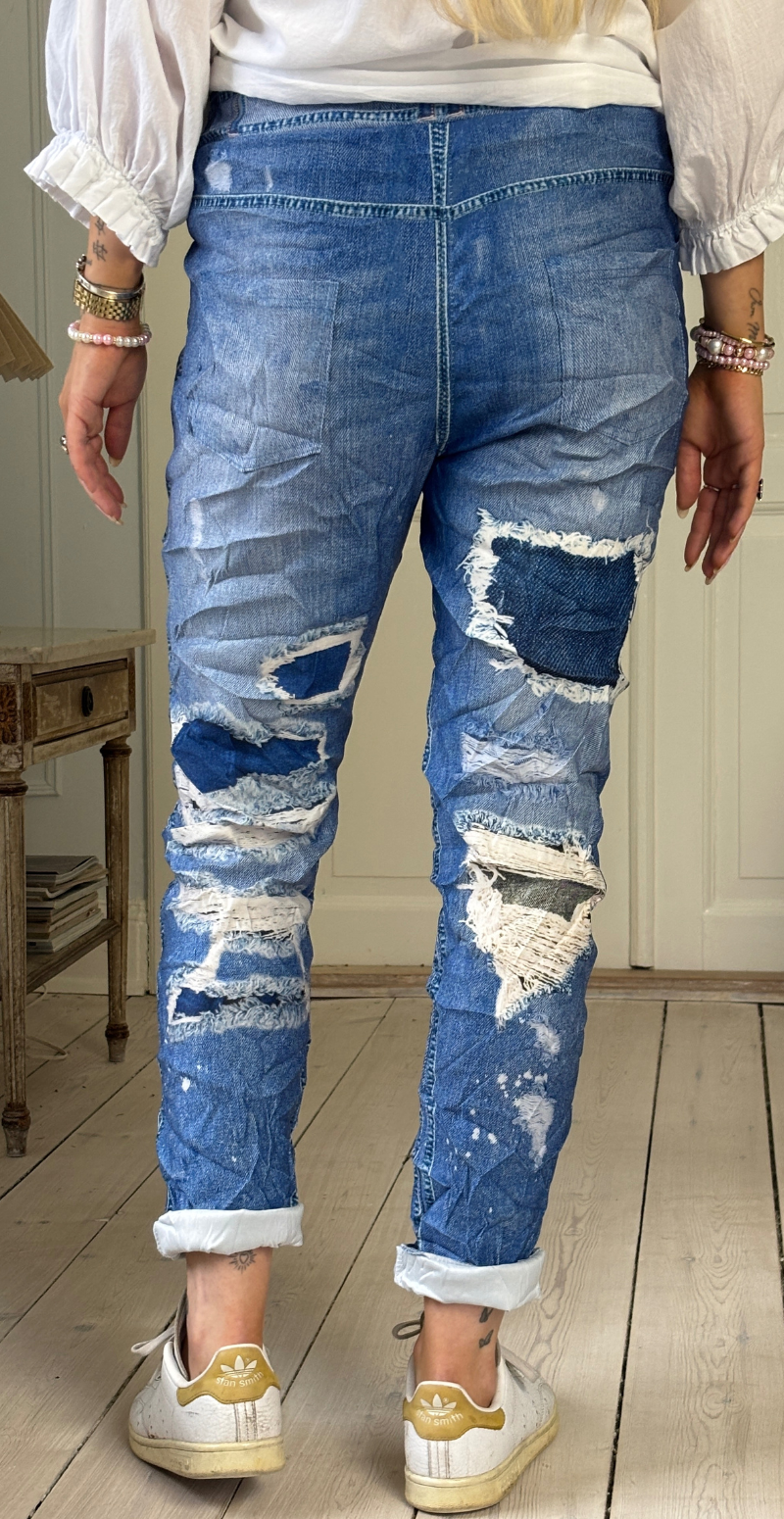 Forudbestil uge 7 Sisse bukser i ripped denimlook Likelondon
