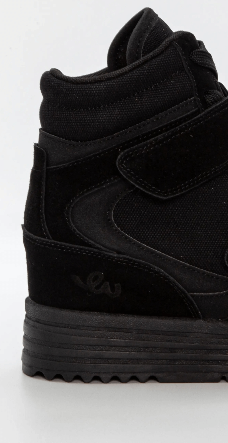 Sneaker wedges med snørebånd og velcro sort