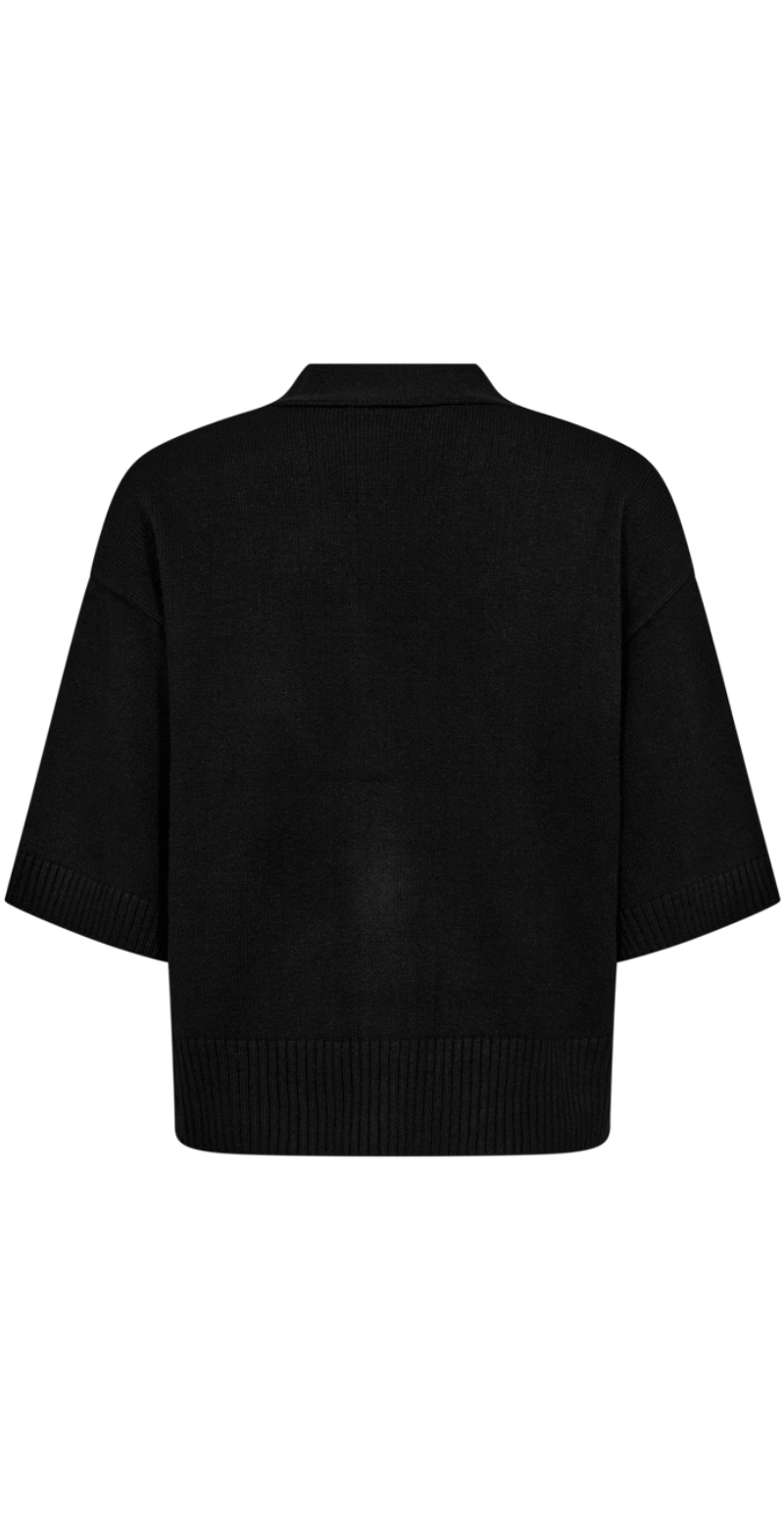 Alpi cardigan med hæklede knapper sort