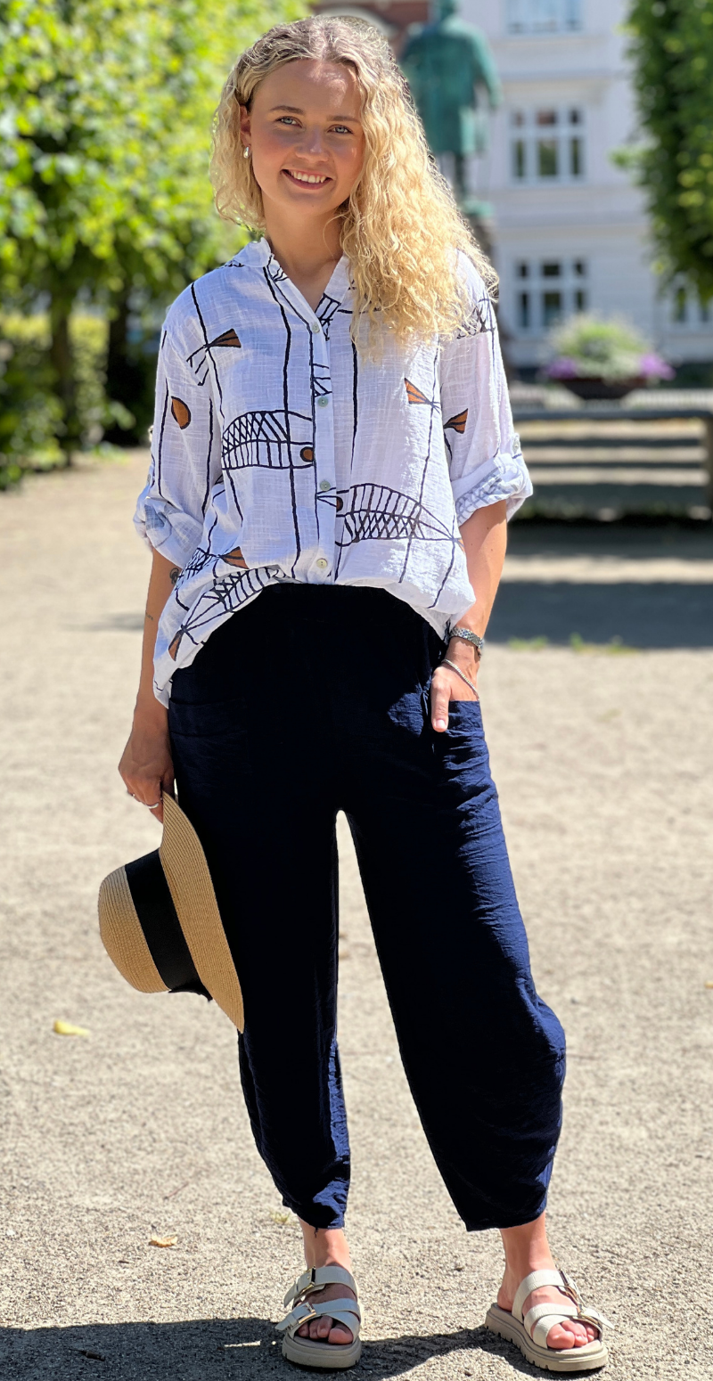 Kimmy bukser med lommer navy LikeLondon