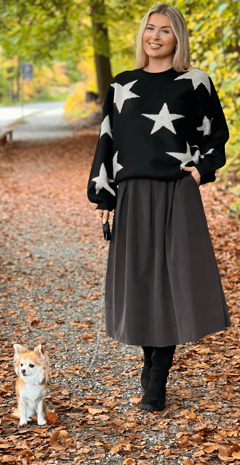 Minya strik med stjerner sort