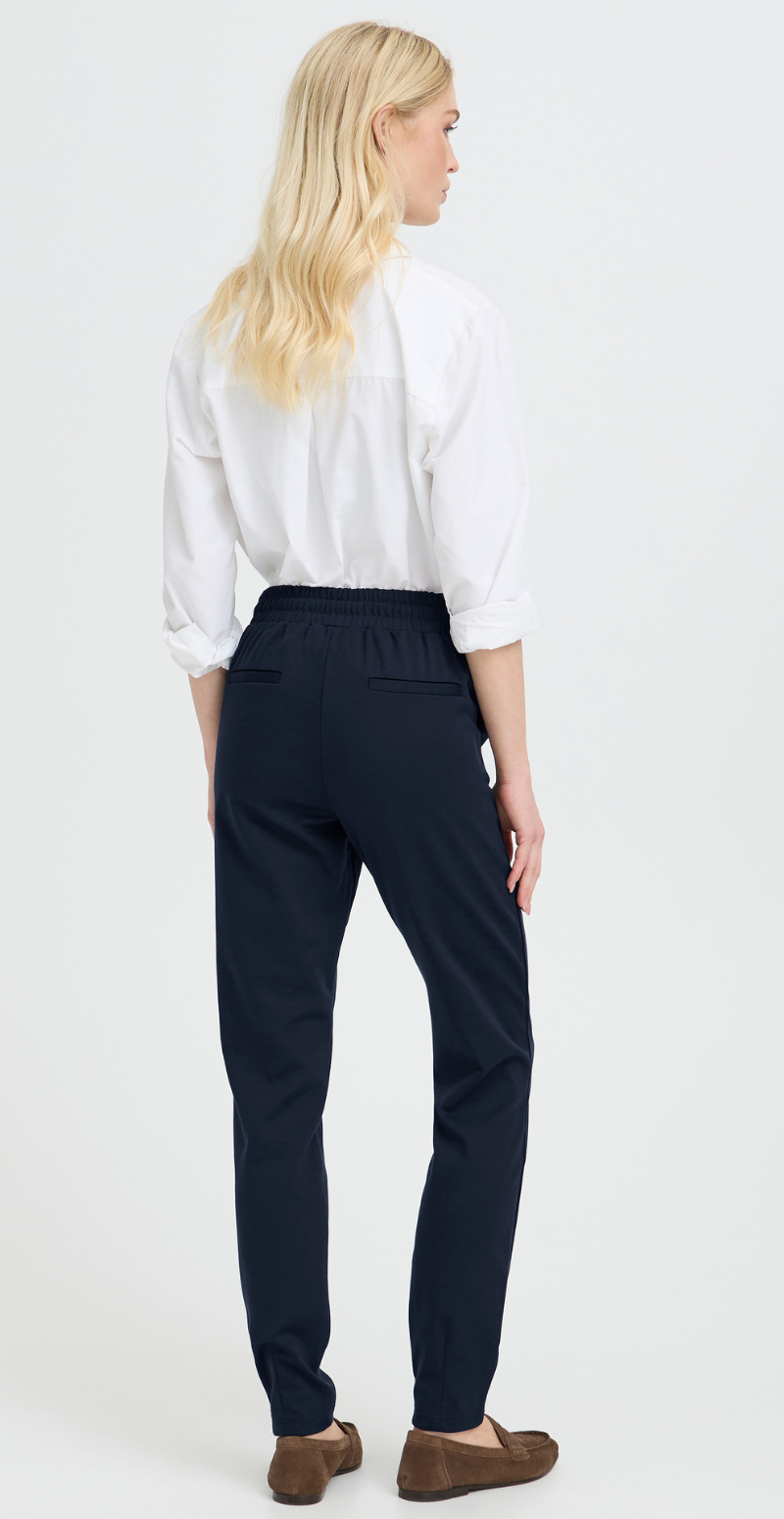 Rizetta bukser med bindebånd og læg navy B-young