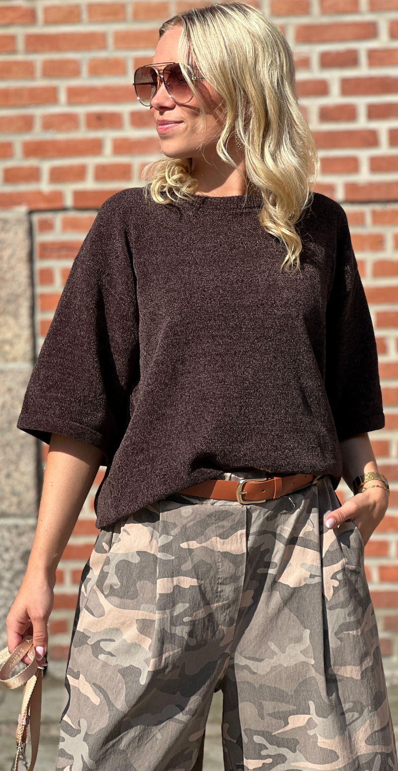 Tempo pullover i chenille med 3/4 ærmer mole Freequent