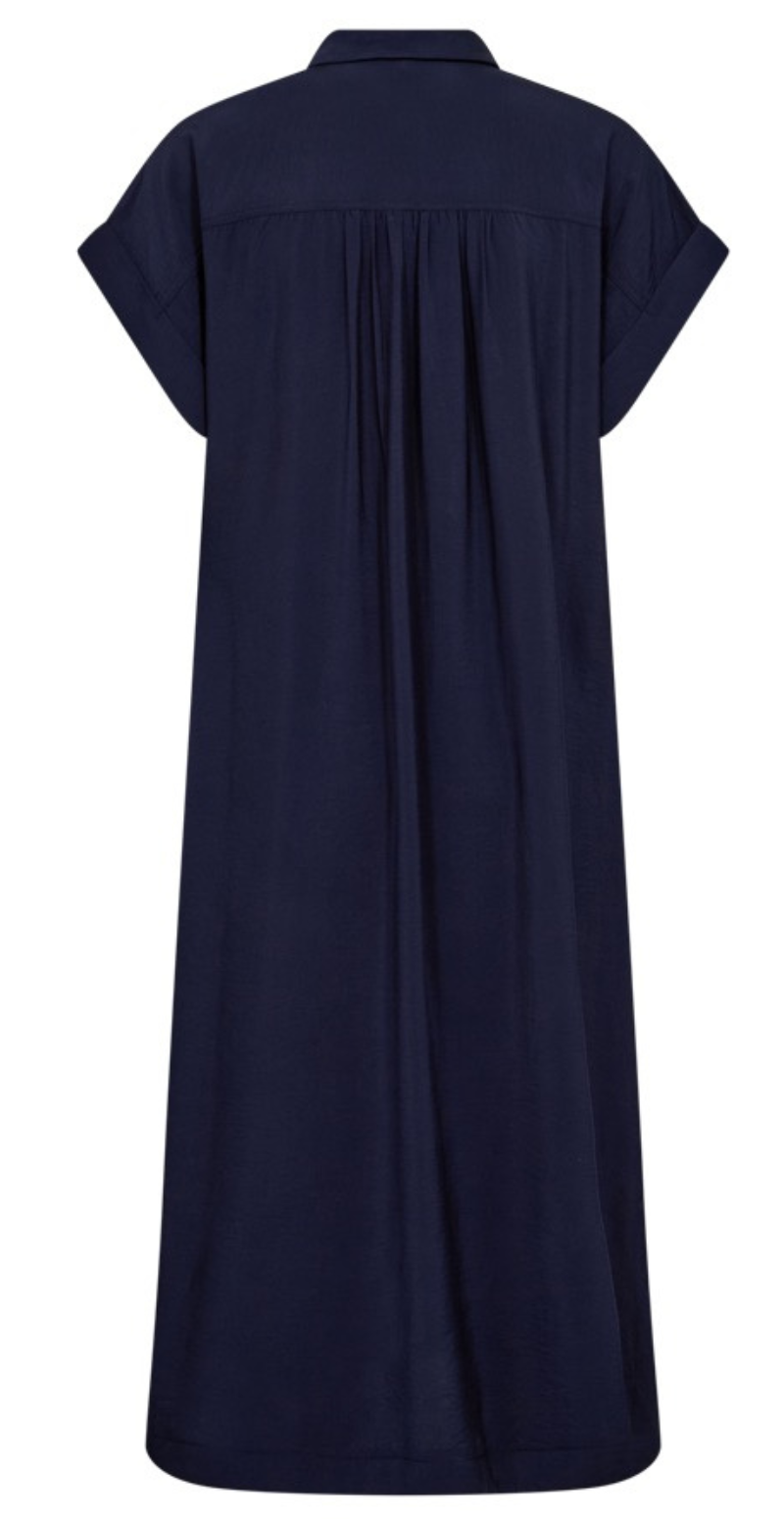 Nanina gennemknappet kjole med slids navy blazer Freequent