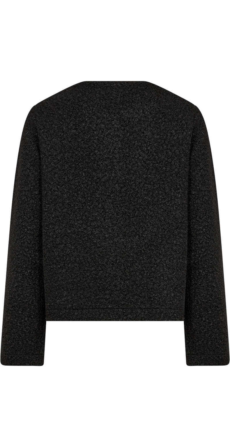 Grith jakke i teddy-look sort LikeLondon
