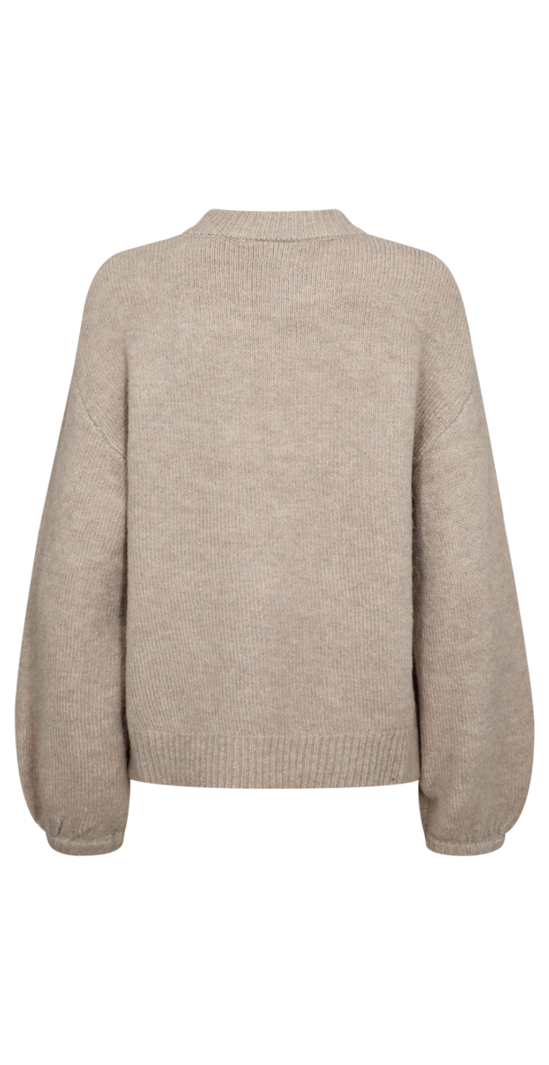 Pearl uld-pullover med perler taupe