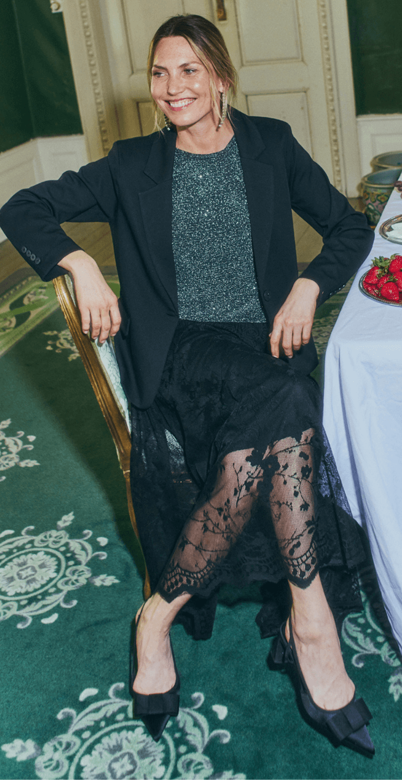 Lally blonde nederdel med print sort