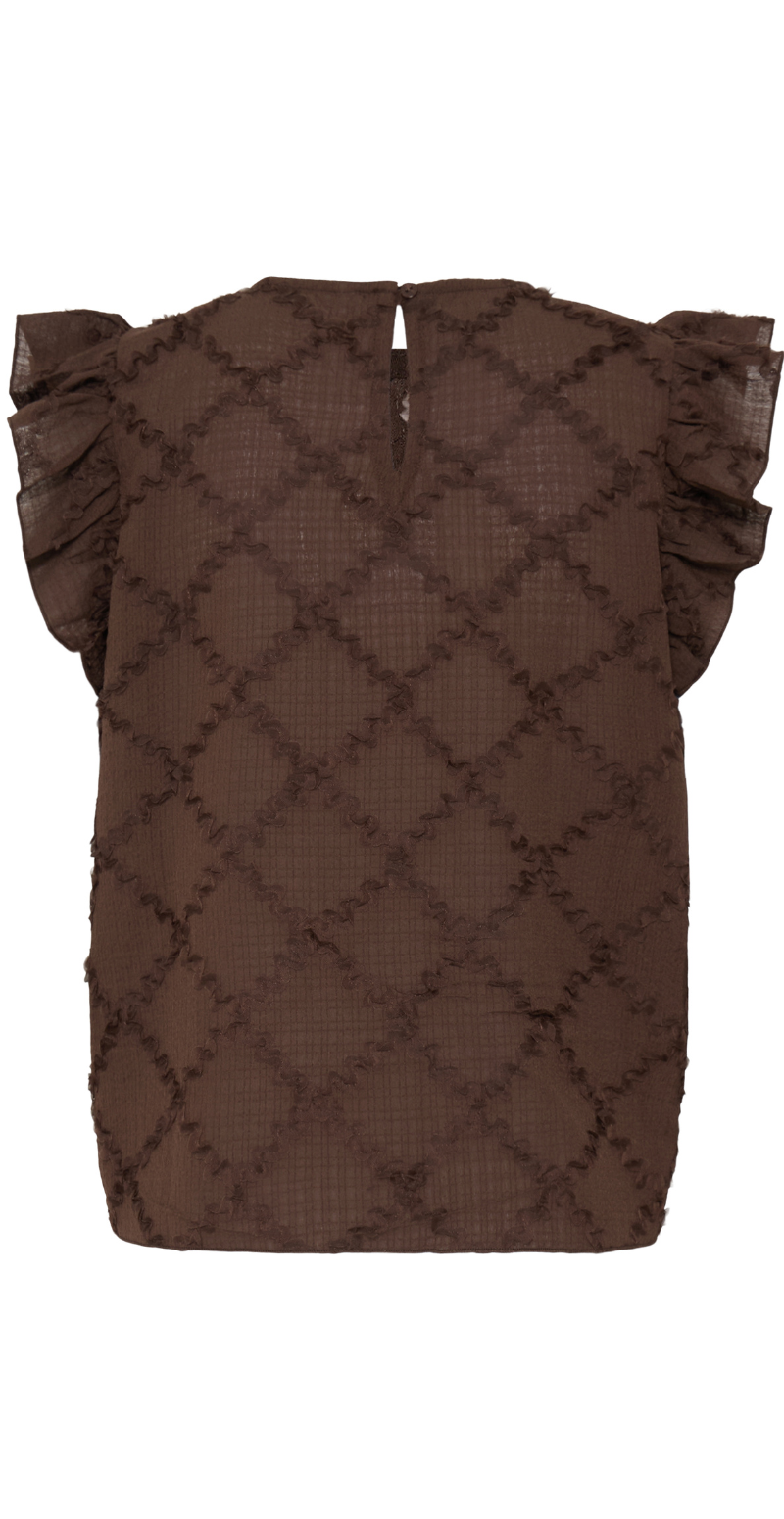 Ilianna bluse med flæsedetaljer french roast B.young