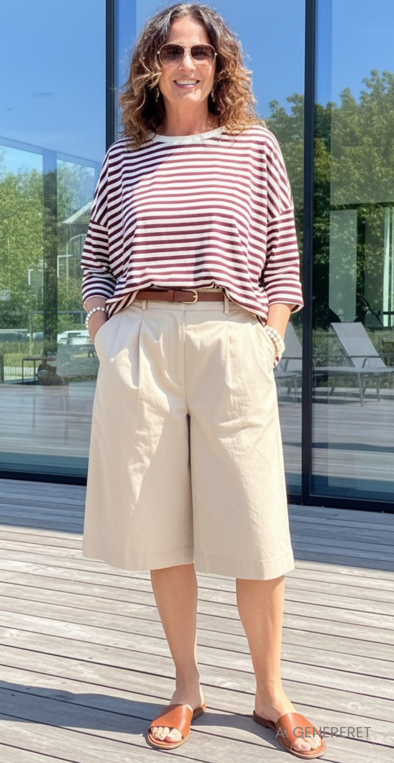 Zenia bluse med lange ærmer og striber wine red LikeLondon