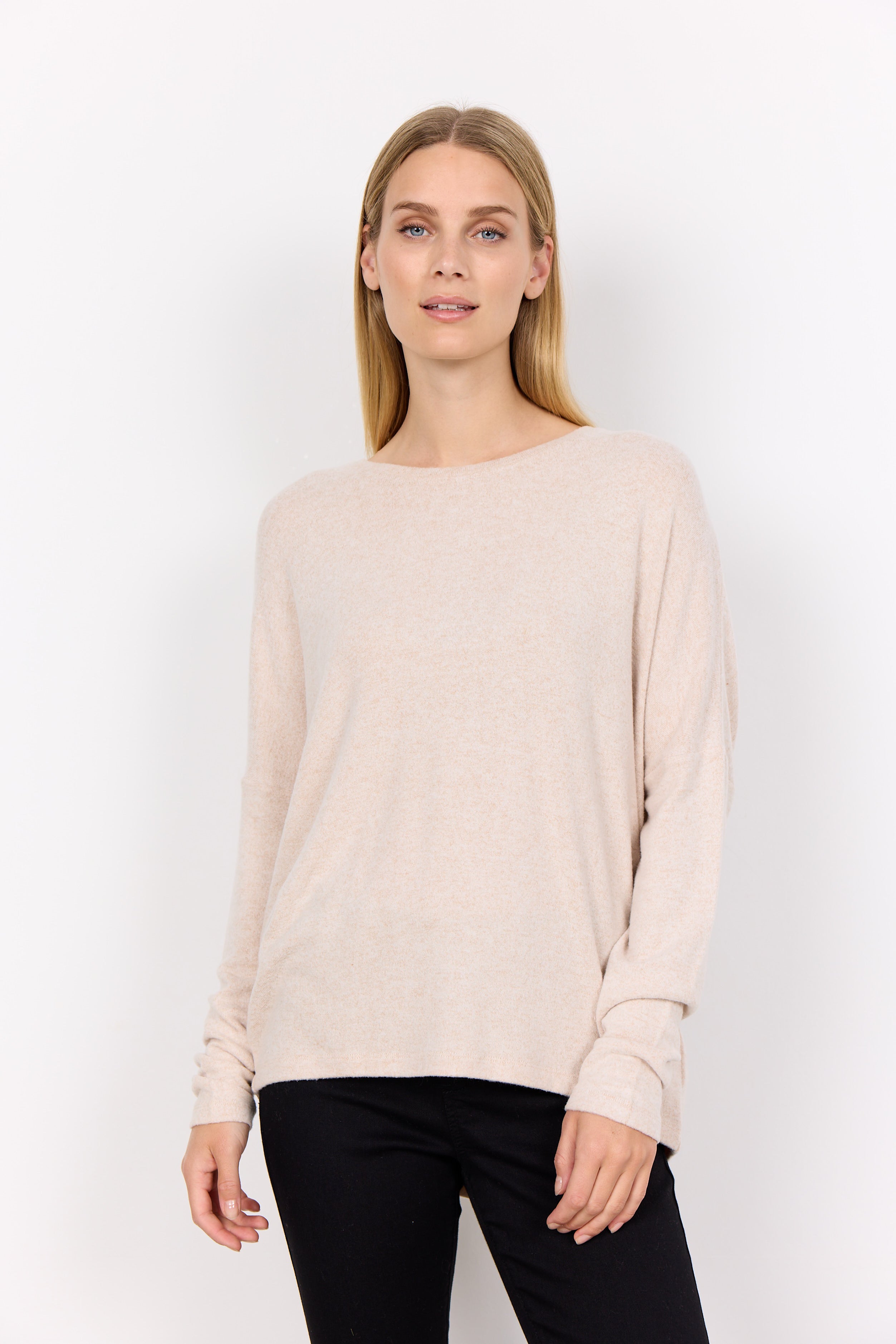 Biara bluse med lange ærmer beige Soyaconcept
