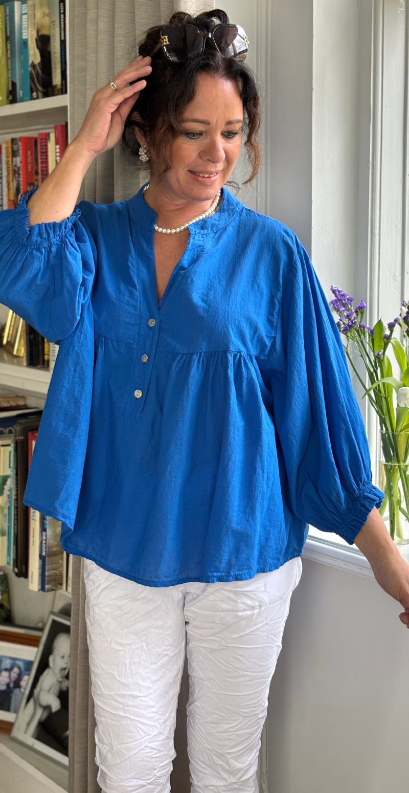 Francie bluse royal blå