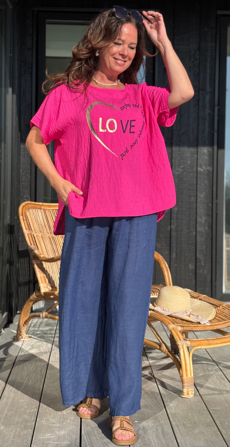 pink vanja bluse med hjerte print likelondon
