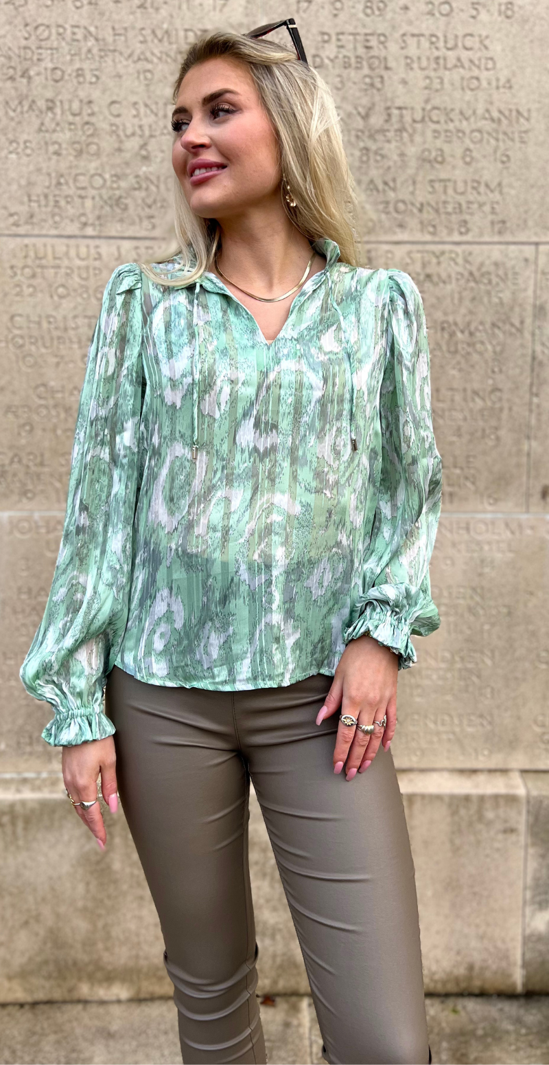 Hiba bluse grøn mix