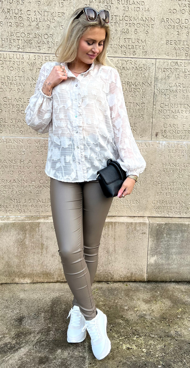 Cime skjorte med detaljer beige