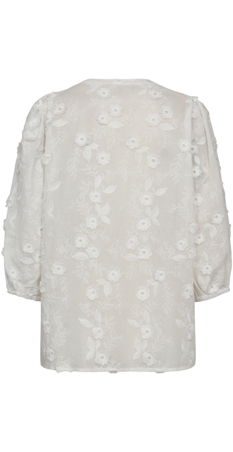 Darana bluse med blomster star off-white