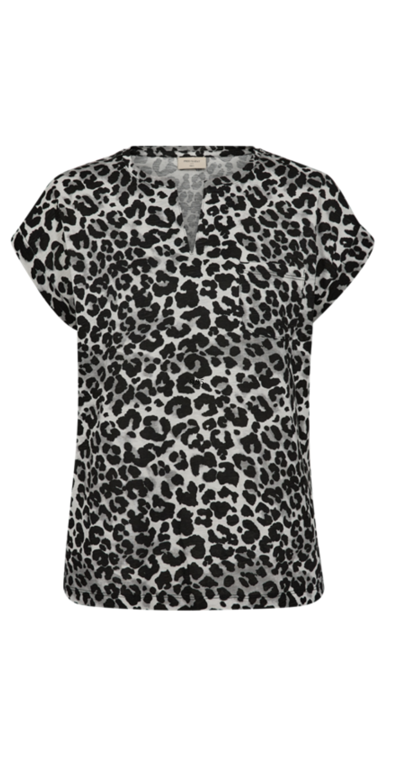 Viva T-shirt med leopard print high-rise w black