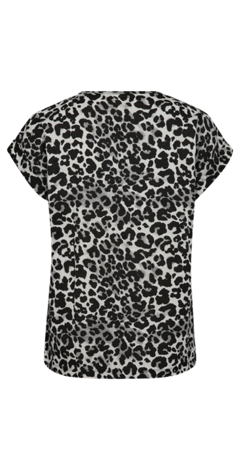 Viva T-shirt med leopard print high-rise w black