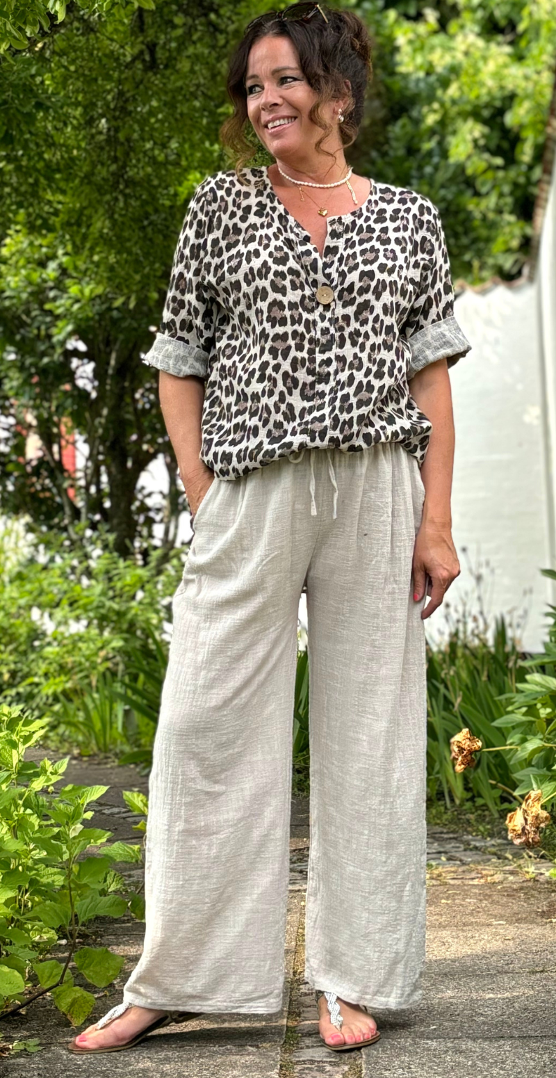 Elise ensfarvet buks beige
