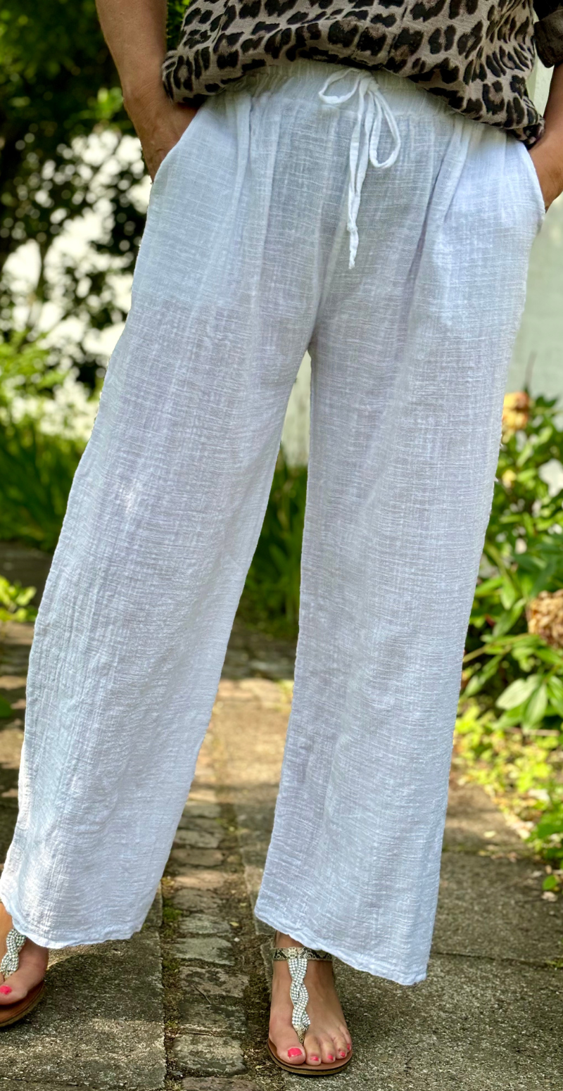 Elise ensfarvet buks hvid