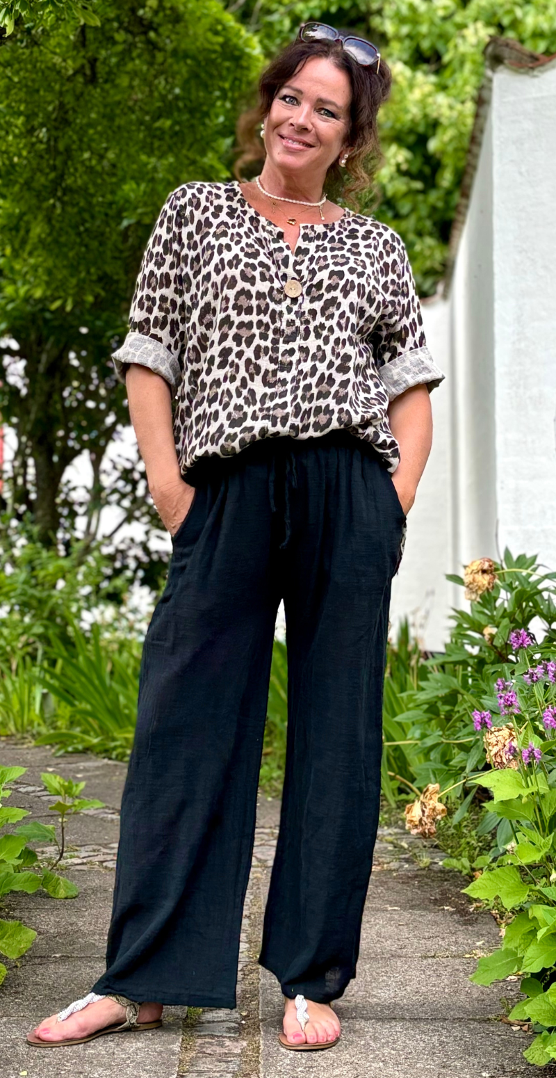 Elise ensfarvet buks sort