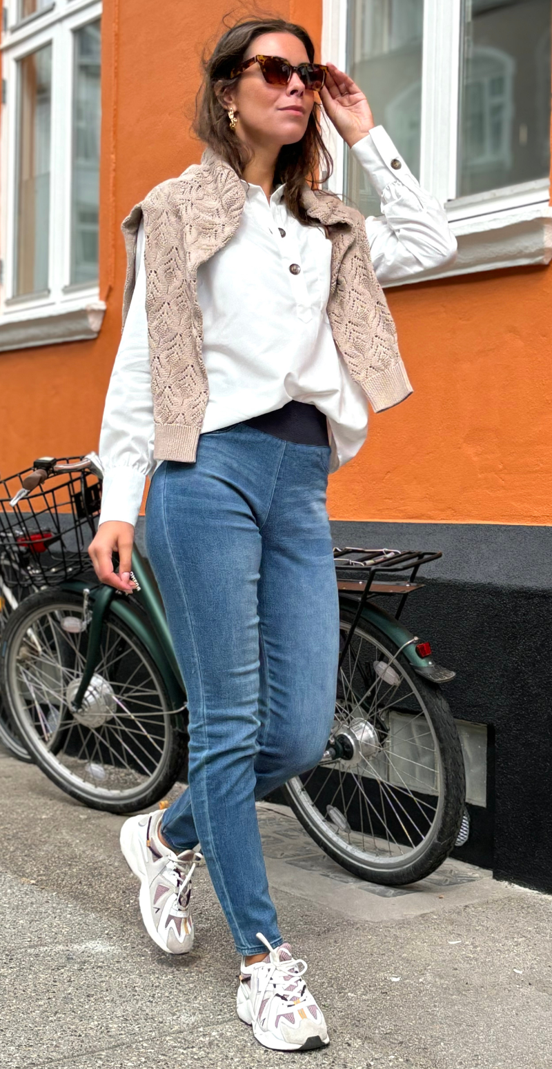 Denim Shantal bukser medium blå