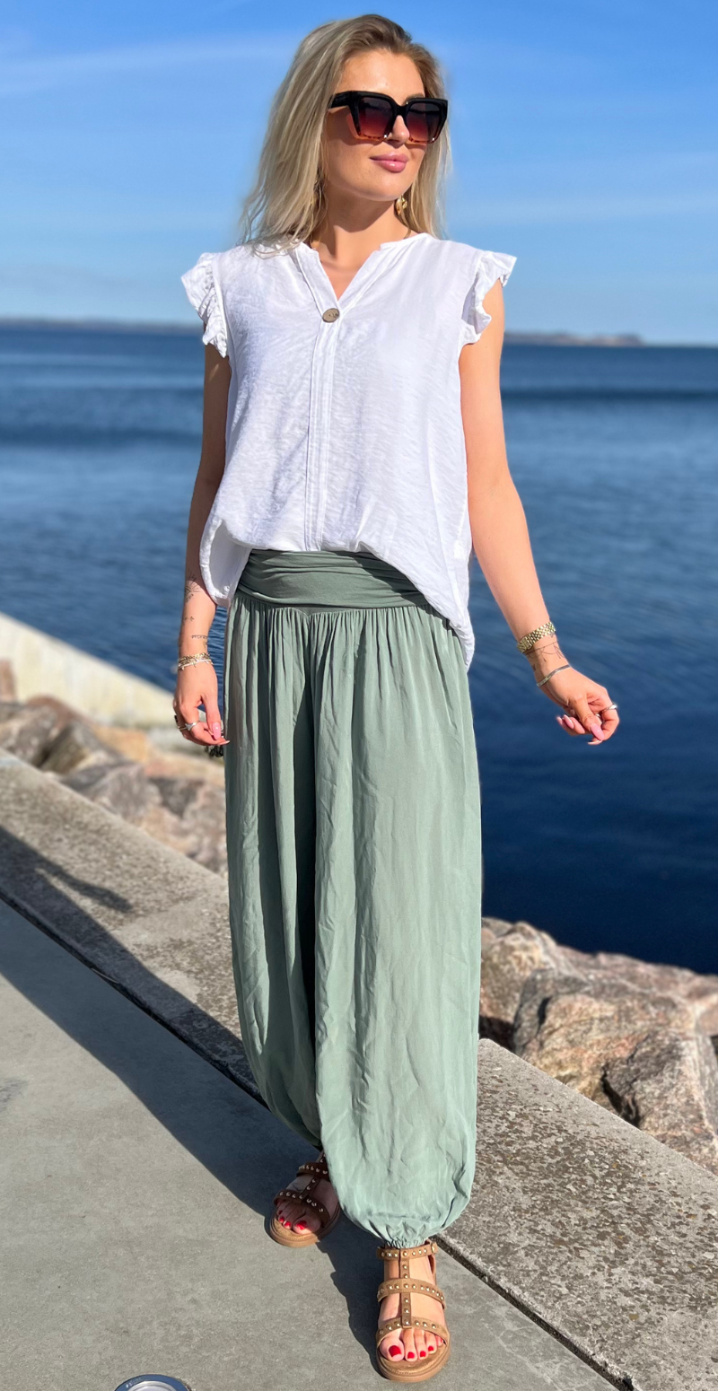 khaki jill haremsbukser med stræk likelondon