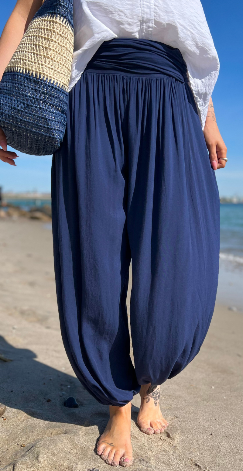 navy harems bukser med stræk fra likelondon