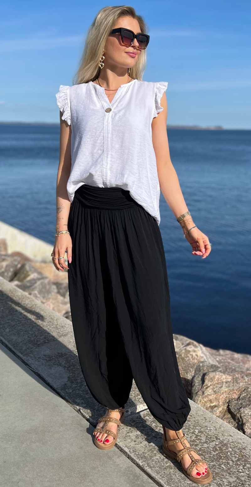 sorte jill haremsbukser med stræk likelondon