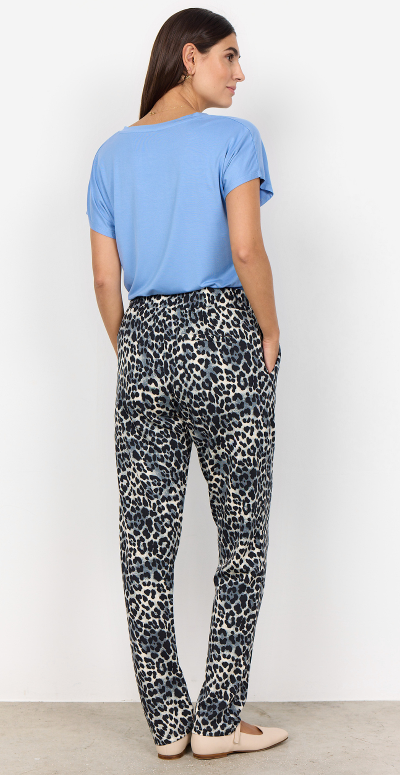 Bree bukser med leopardprint sort
