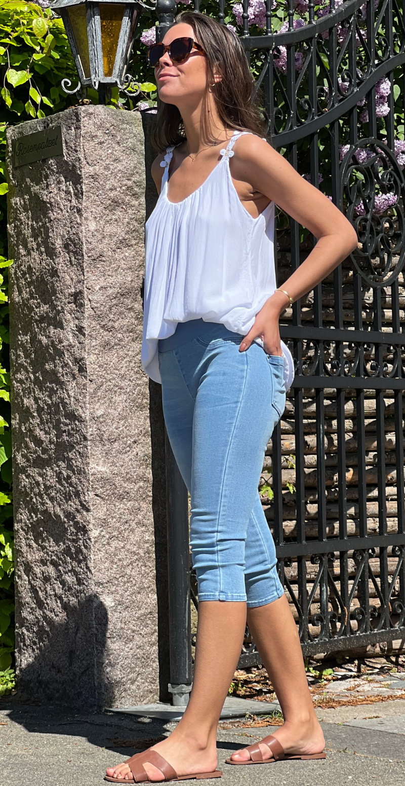 Denim shantal capri buks lysblå