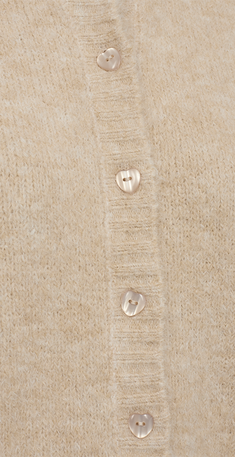 Kort strik cardigan moonbeam