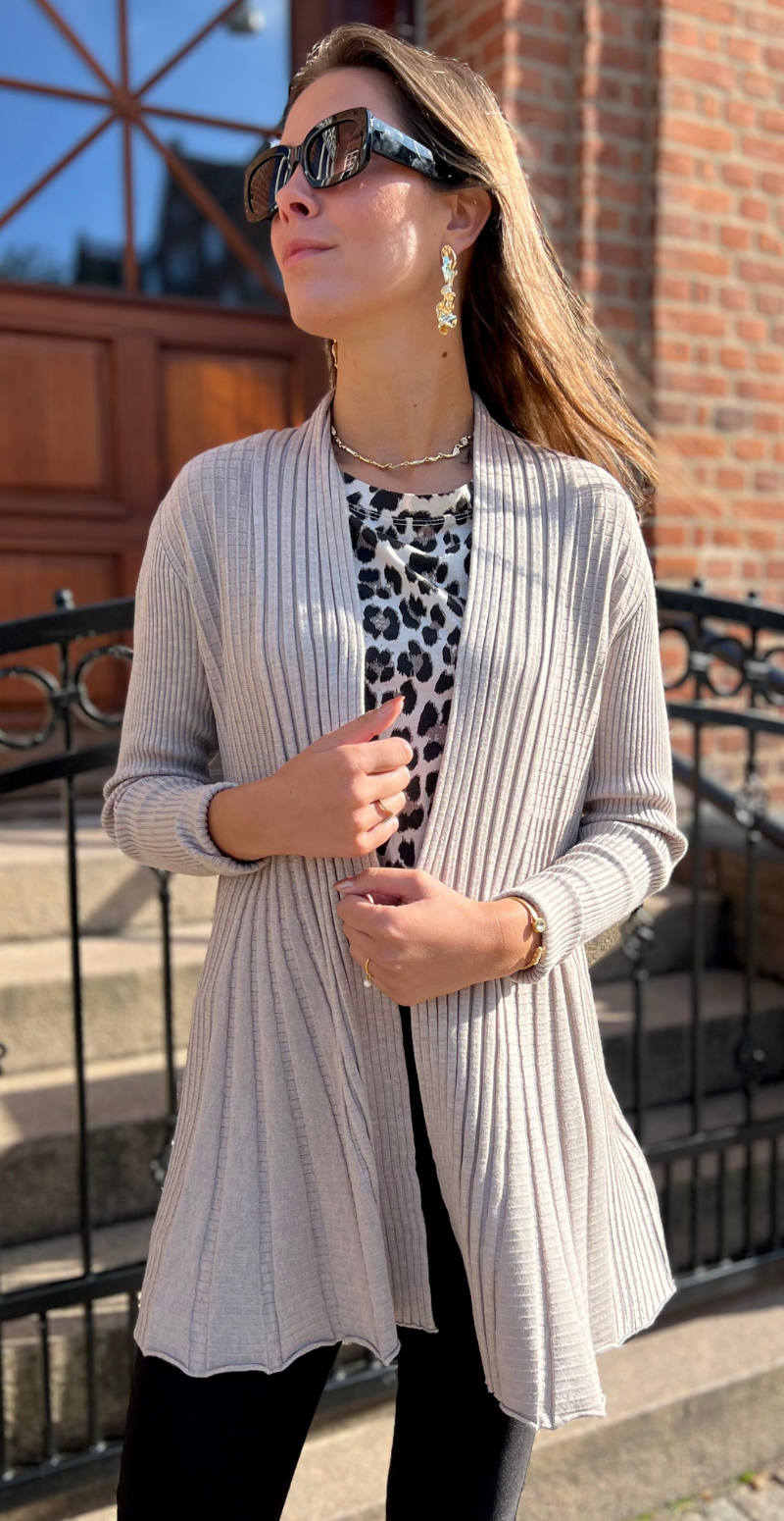 Lang claudisse cardigan mushroom melange