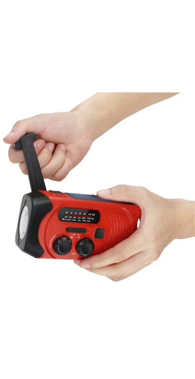FM radio med genopladeligt batteri, bluetooth og powerbank-funktion