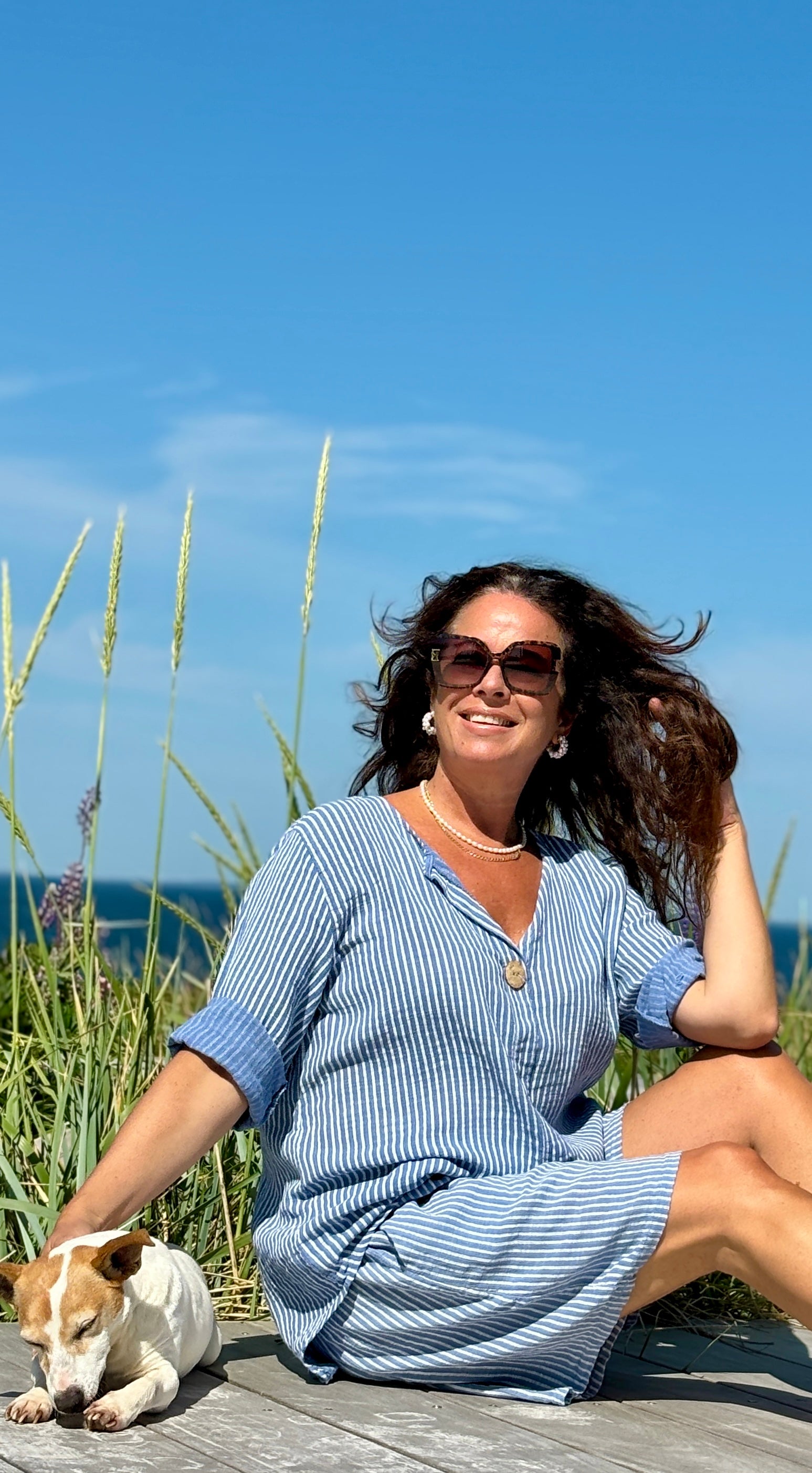 Elise stribet shorts denim LikeLondon