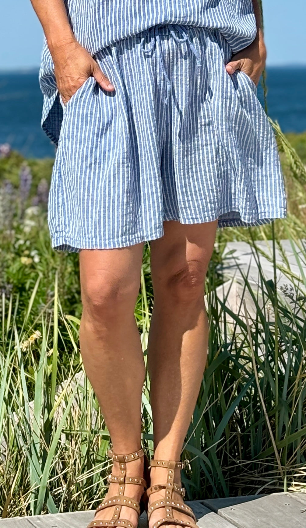 Elise stribet shorts denim LikeLondon