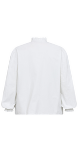 Skjorte med flæsedetaljer hvid