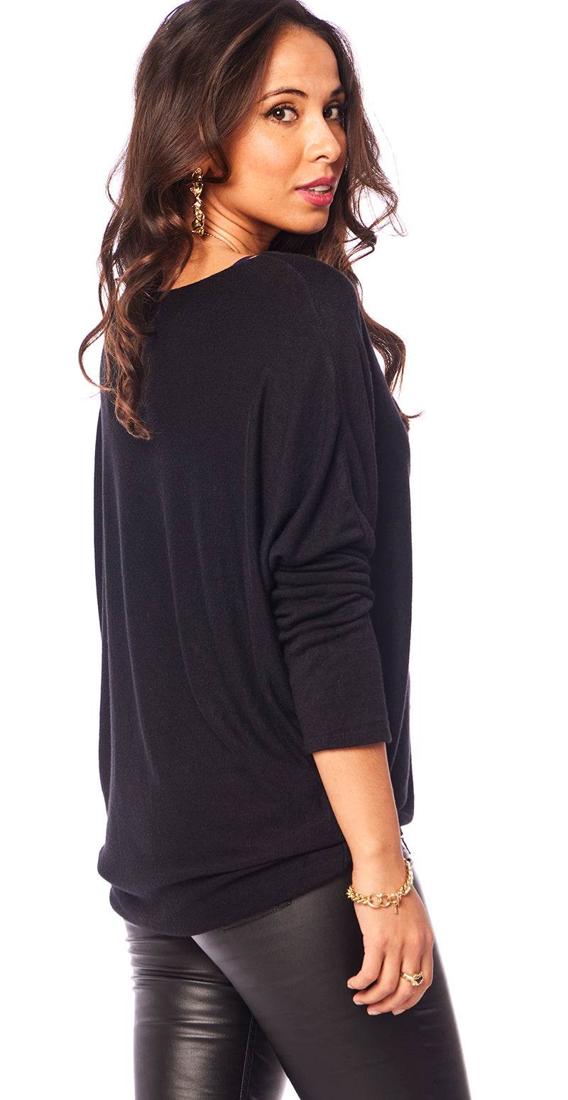 Madelene bluse med snefnug sort LikeLondon