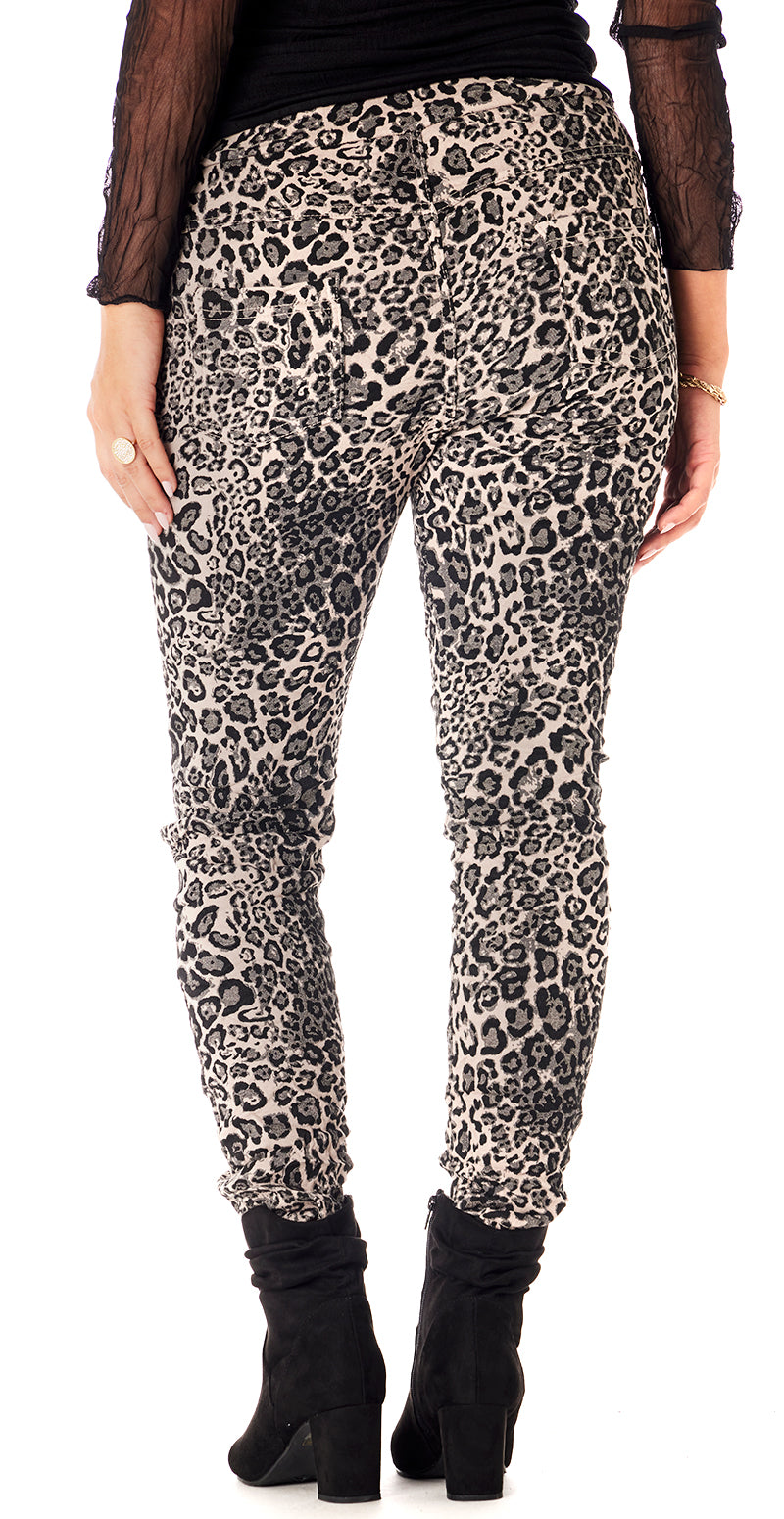 Bukser med leopard creme Likelondon