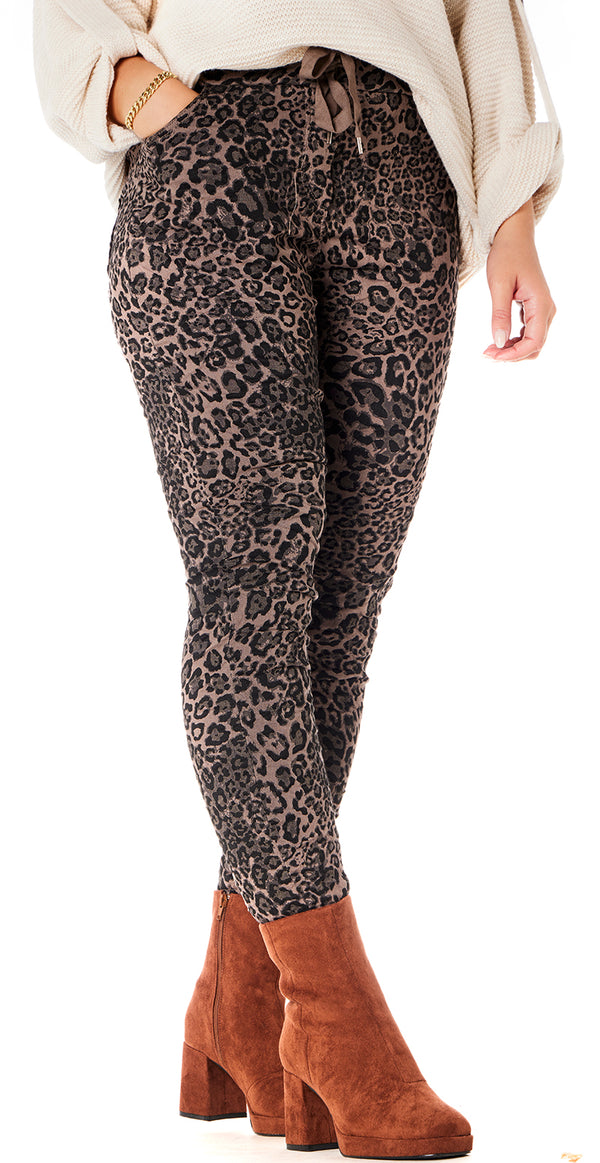 Bukser med leopard mocca Likelondon