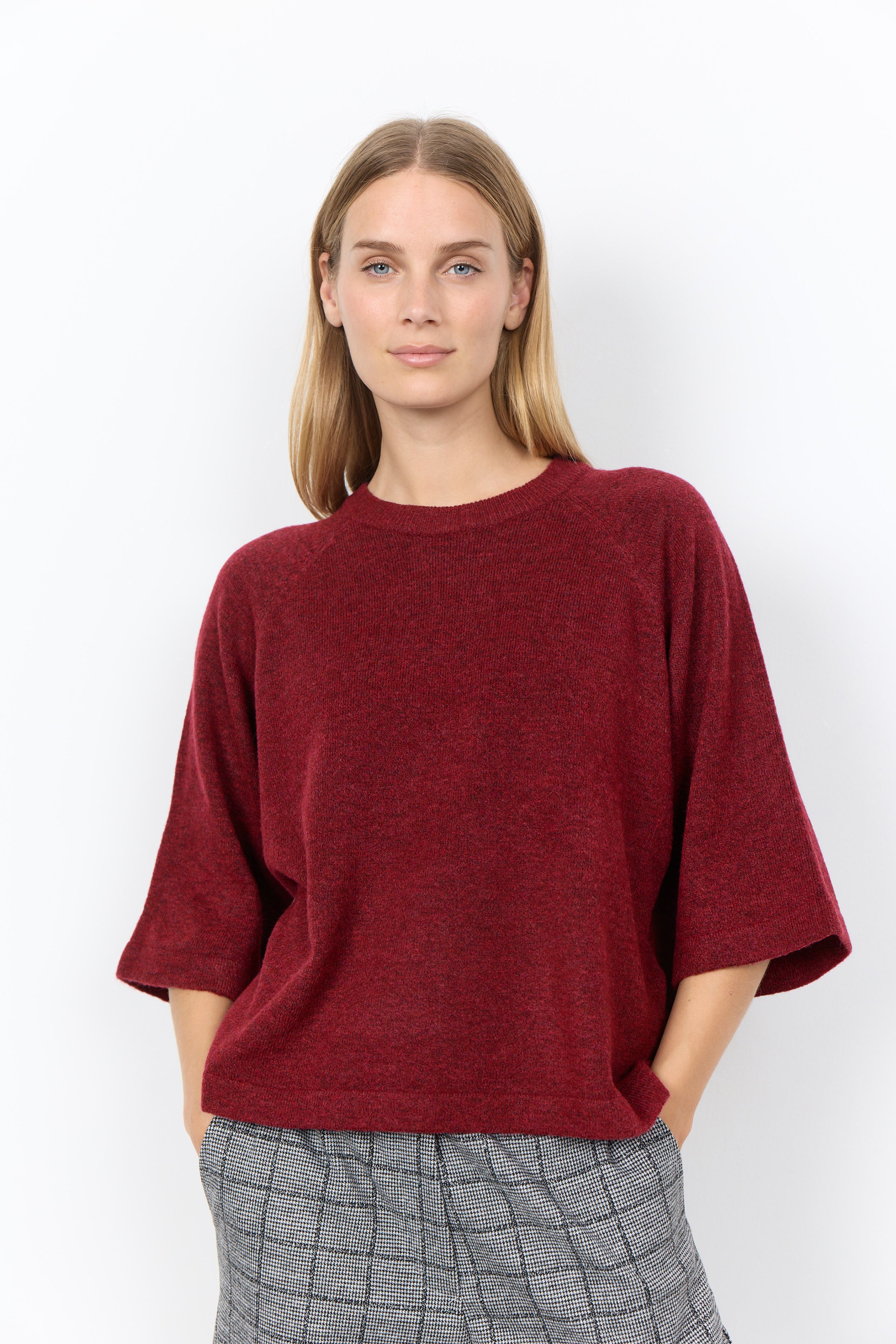 Orlean strik bluse bordeaux Soyaconcept