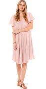 Alma kjole med vidde rosa Likelondon