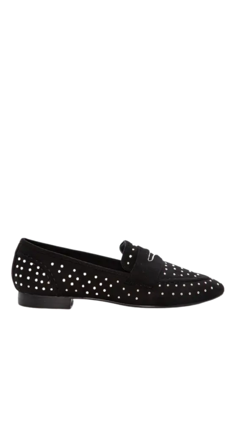 Ballerina-loafers med nitter sort