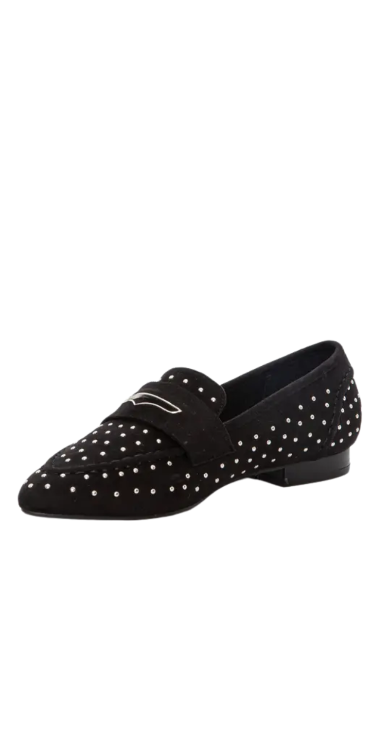 Ballerina-loafers med nitter sort
